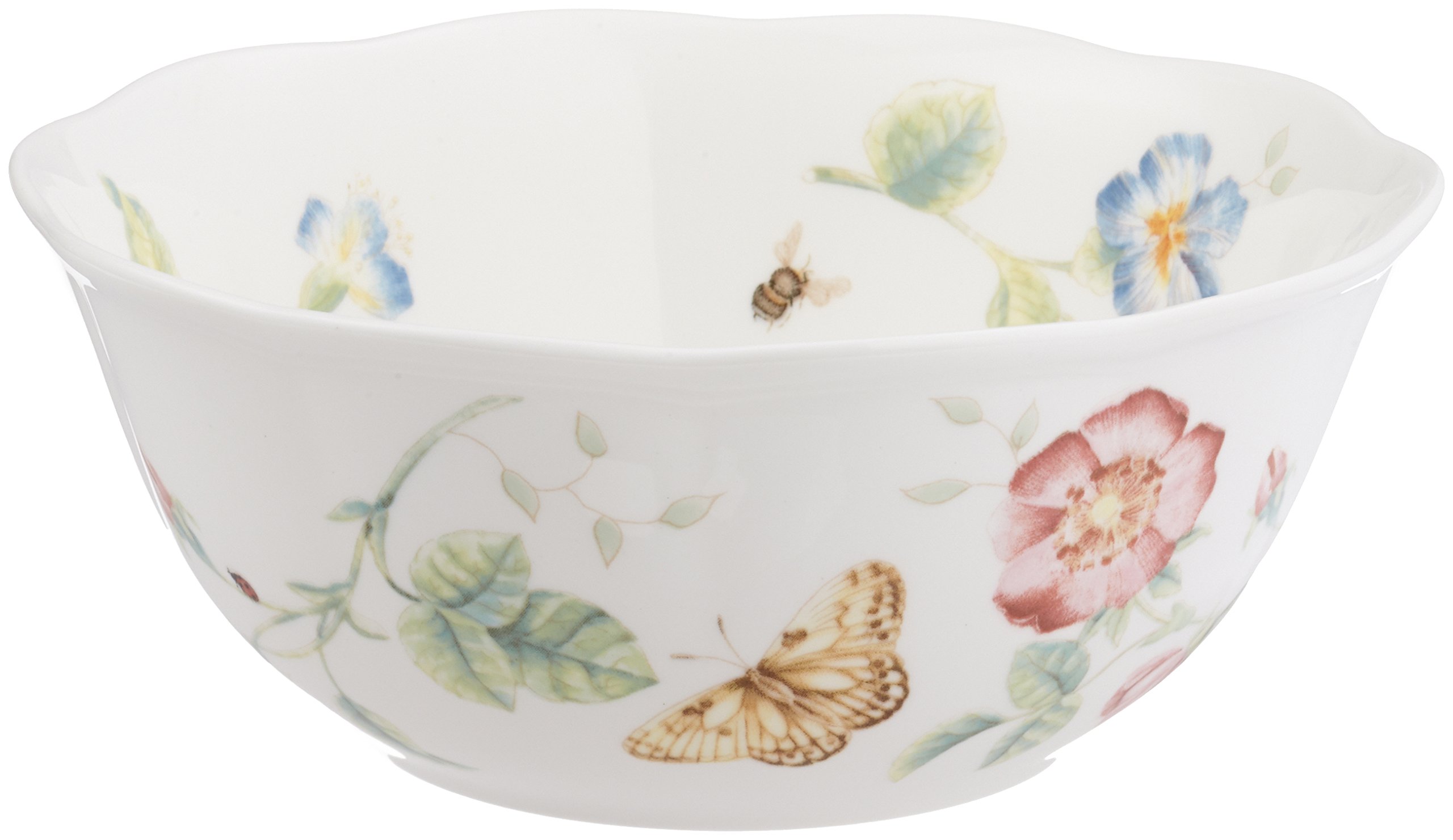 Lenox 788576 Butterfly Meadow Large All-Purpose Bowl - Elegant Serving Bowl for Salads, Pasta, Fruit & Entertaining - Perfect for Dinner Parties, Holidays & Home Decor