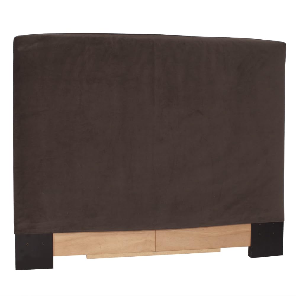 Howard Elliott King Size Headboard Slipcover - Bella Chocolate Fabric, Easy Fit Stretch Cover for Bedroom Decor & Home Styling