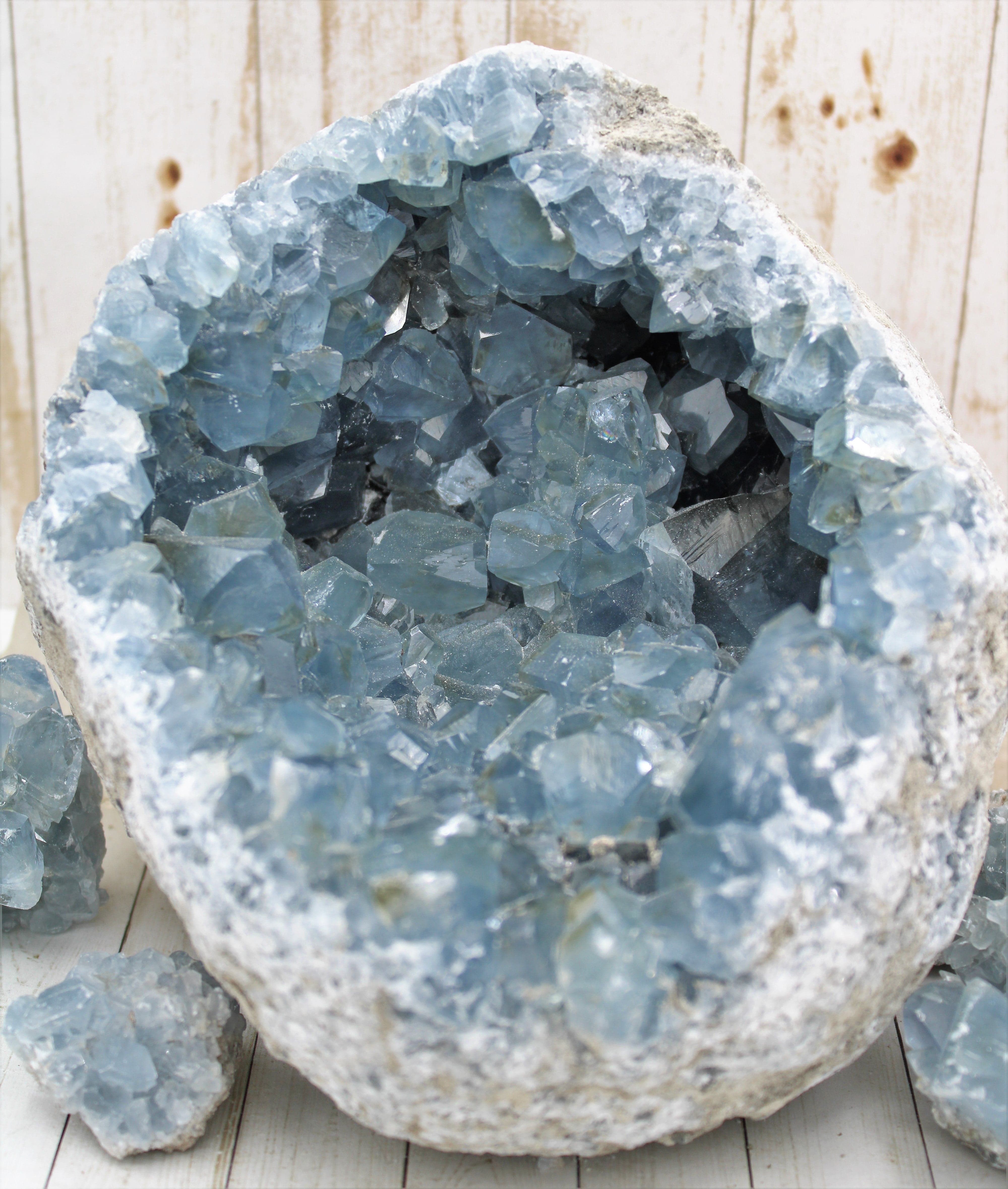 Natural Celestite Crystal Cluster - Healing Stone for Meditation, Home Decor & Spiritual Growth | Perfect for Yoga, Reiki & Positive Energy