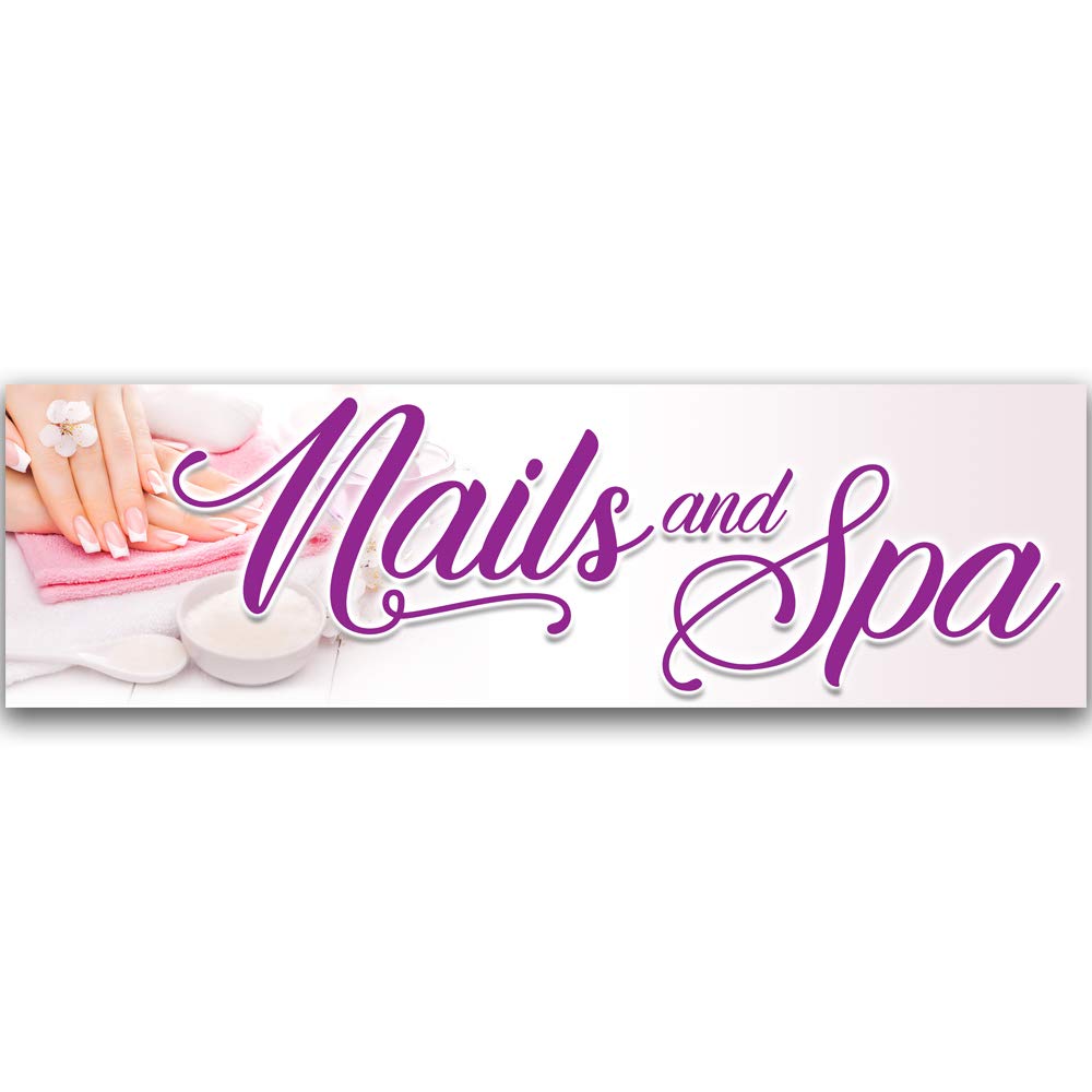 10ft x 3ft Professional Nails & Spa Vinyl Banner - Perfect for Salon Advertising, Grand Openings & Beauty Business Promotion