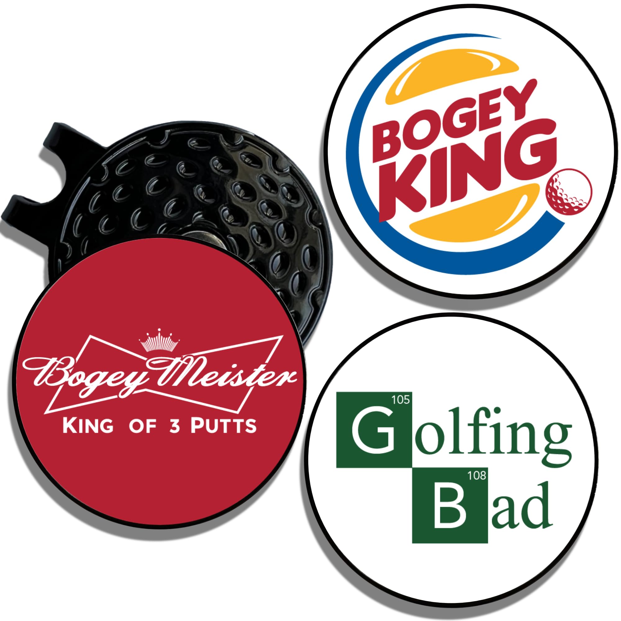 Funny Magnetic Golf Hat Clip Markers - 3 Pack Gift Set for Men & Women - Perfect for Golfers & Fans
