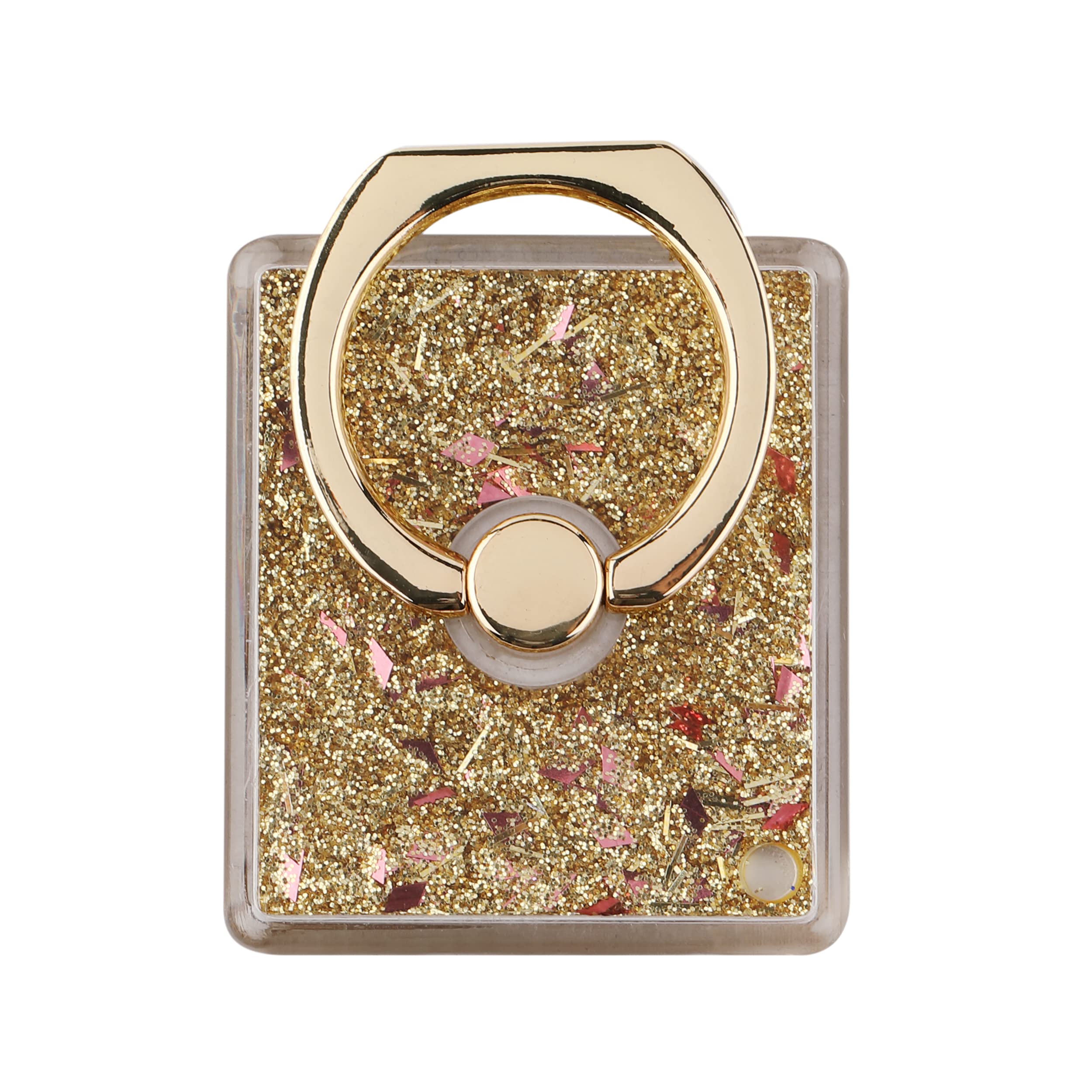 360° Rotating Phone Ring Holder - Secure Grip & Stand for iPhone & Android - Glitter Gold for Daily Use