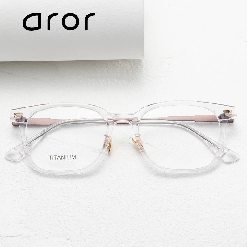 Aror Unisex Full Rim Square Acetate Eyeglasses 842193 - Stylish & Durable Frame for Men & Women - Perfect for Reading, Work, and Everyday Fashion