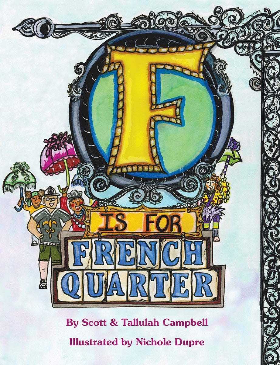 F is for French Quarter - New Orleans Inspired Wall Art Decor for Home & Office | Perfect for Living Room, Bedroom, or Gift