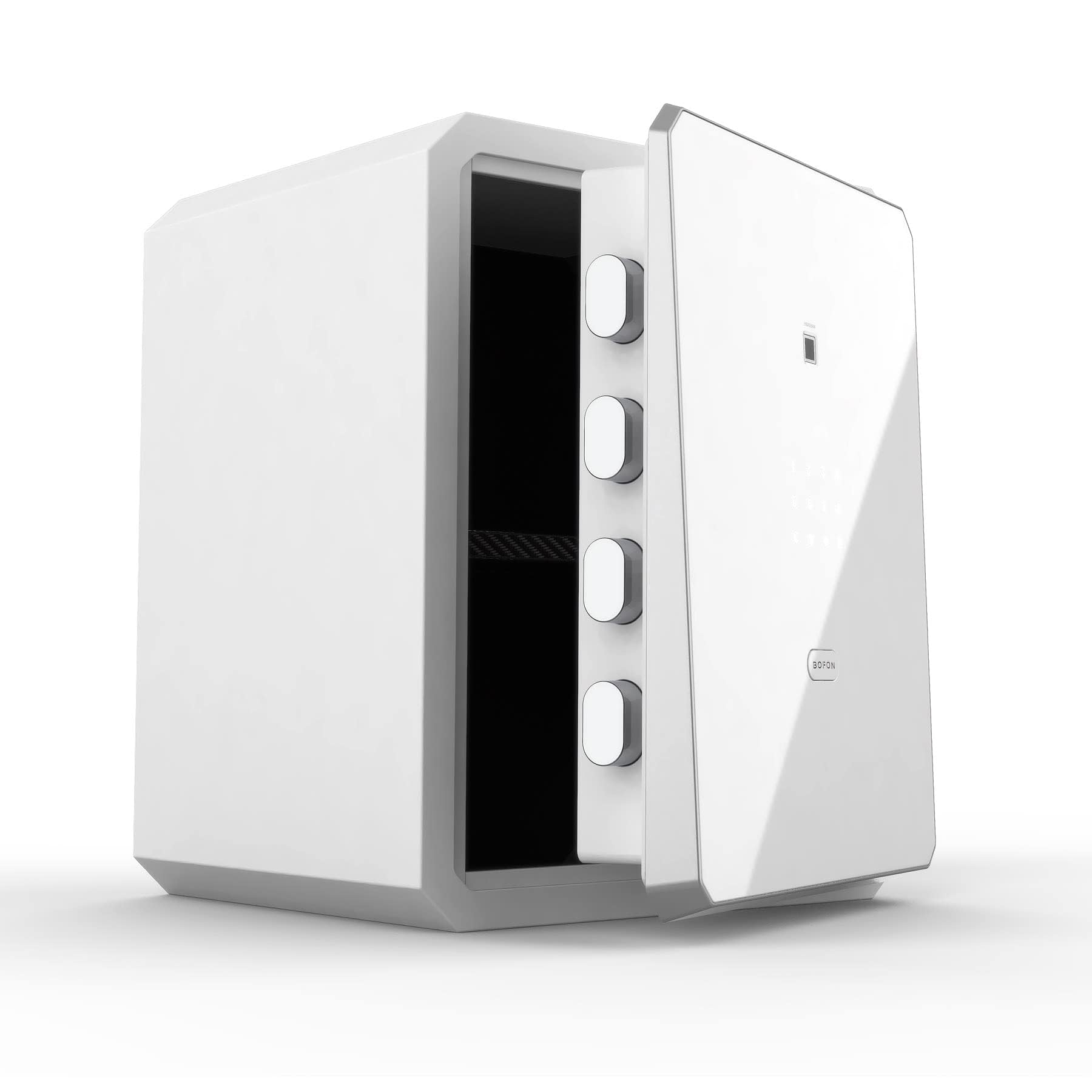 Biometric Fingerprint Safe Box with Key - 2.1 Cubic Feet Home & Office Security Cabinet - Digital Lock Box for Jewelry, Cash, Documents & Valuables - Ideal for Bedroom, Closet or Office Storage