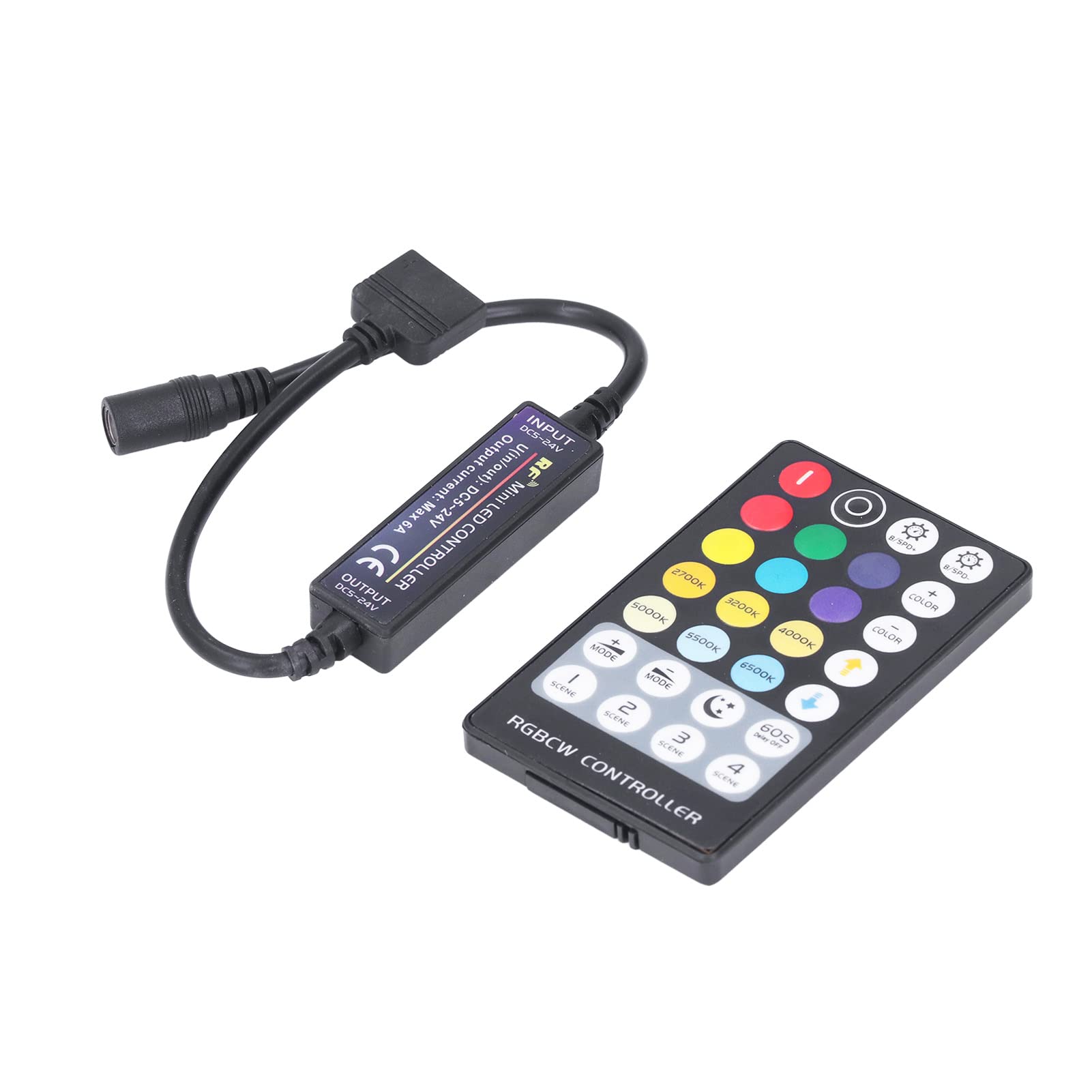 5-in-1 Wireless RGB RF LED Controller - Universal Remote for Wall Mounted TVs & Bedside Tables - Perfect for Home Theater & Bedroom Lighting Control