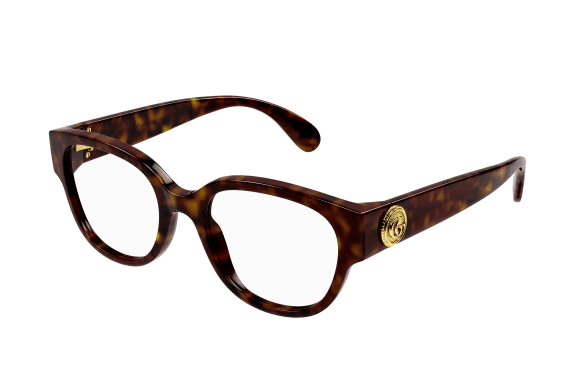 Gucci GG1411O 005 Havana Rectangle Women's Eyeglasses - Stylish Designer Frames for Women, UV Protection, Lightweight Comfort - Perfect for Work, Reading & Fashion Accessories