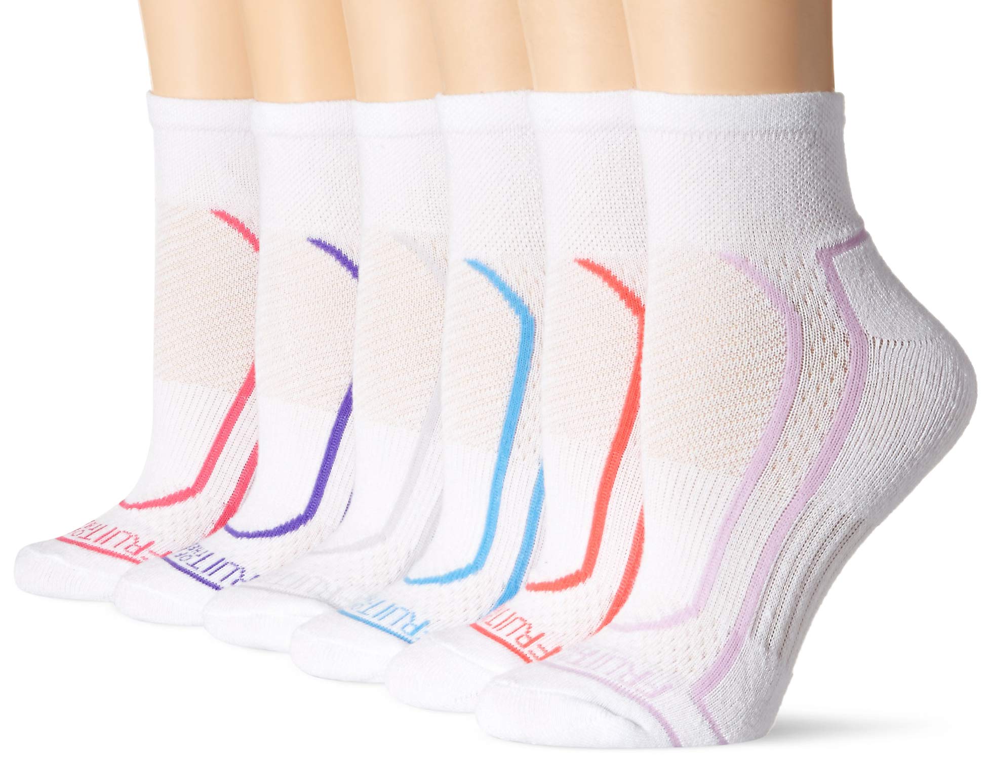 Fruit of the Loom Women's Cool Zone Cotton Cushioned Ankle Socks 6-Pack - Breathable Comfort Socks for Work, Running & Everyday Wear