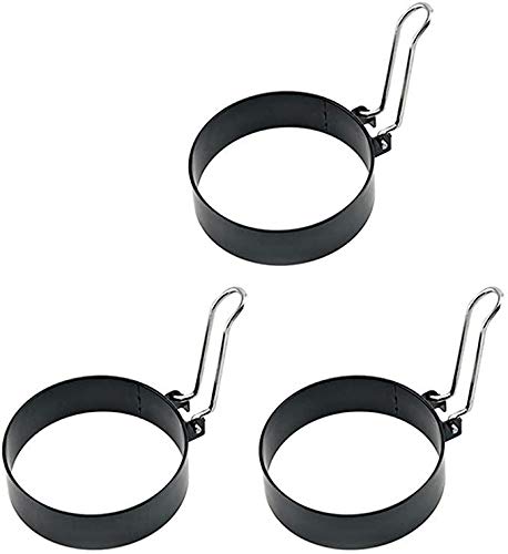 Cratone 3-Piece Stainless Steel Egg Ring Set - Non-Stick Omelet Mold, Perfect for Fried Eggs, Pancakes & Breakfast Sandwiches (3.9 Inch) - Ideal for Home Cooking, Restaurants & Camping