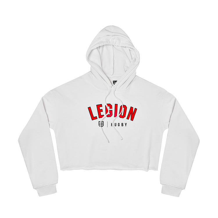SD Legion Essential Women's Cropped White Hoodie | Soft Cotton Pullover Sweatshirt | Casual Streetwear for Women | Perfect for Gym, Lounge & Everyday Wear