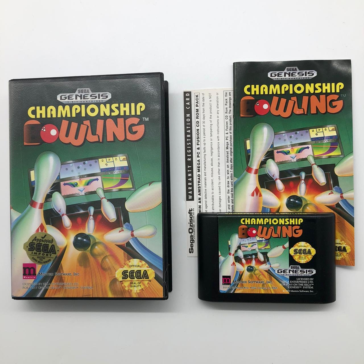 Championship Bowling Sega Mega Drive / Genesis Game with Manual - PAL Version - Classic Retro Gaming for Collectors & 90s Nostalgia Fans
