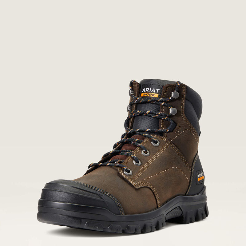 Treadfast 6 Waterproof Work Boots for Men - Steel Toe Safety Shoes, Slip Resistant & Comfortable for Construction, Hiking, and Outdoor Work
