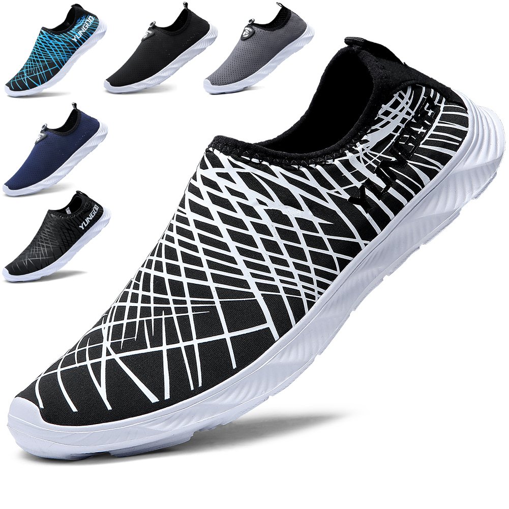 YUNGOD Quick-Dry Slip-On Water Shoes for Men & Women - Lightweight Aqua Shoes for Swimming, Beach, Pool & Athletic Walking | Comfortable & Breathable