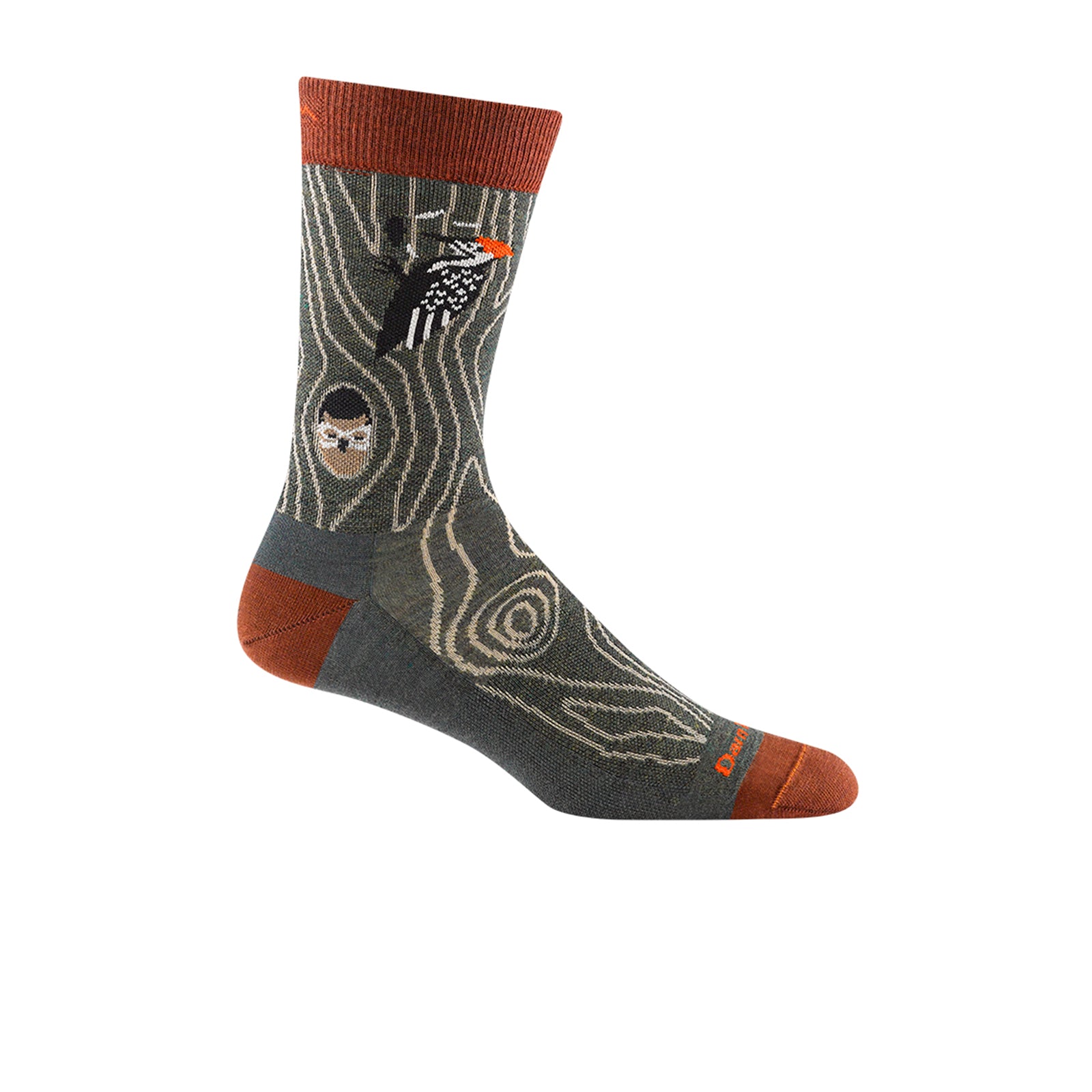 Darn Tough Woody Lightweight Crew Socks for Men - Comfortable Hiking & Outdoor Socks in Forest Green - Perfect for Camping, Trail Running & Everyday Wear
