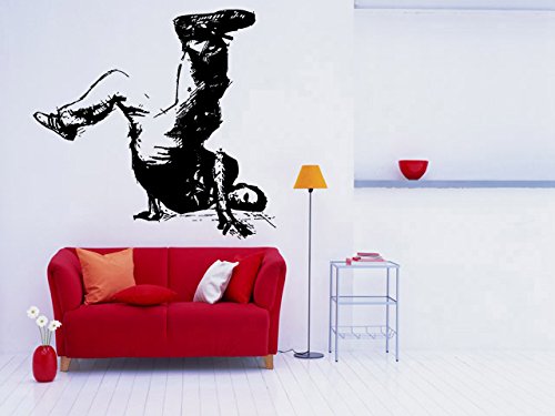 Break Dance B-Boy Street Art Vinyl Wall Sticker - Urban Room Decor Mural Decal AS1977 | Perfect for Bedroom, Living Room & Teen Boy's Dorm Wall Art