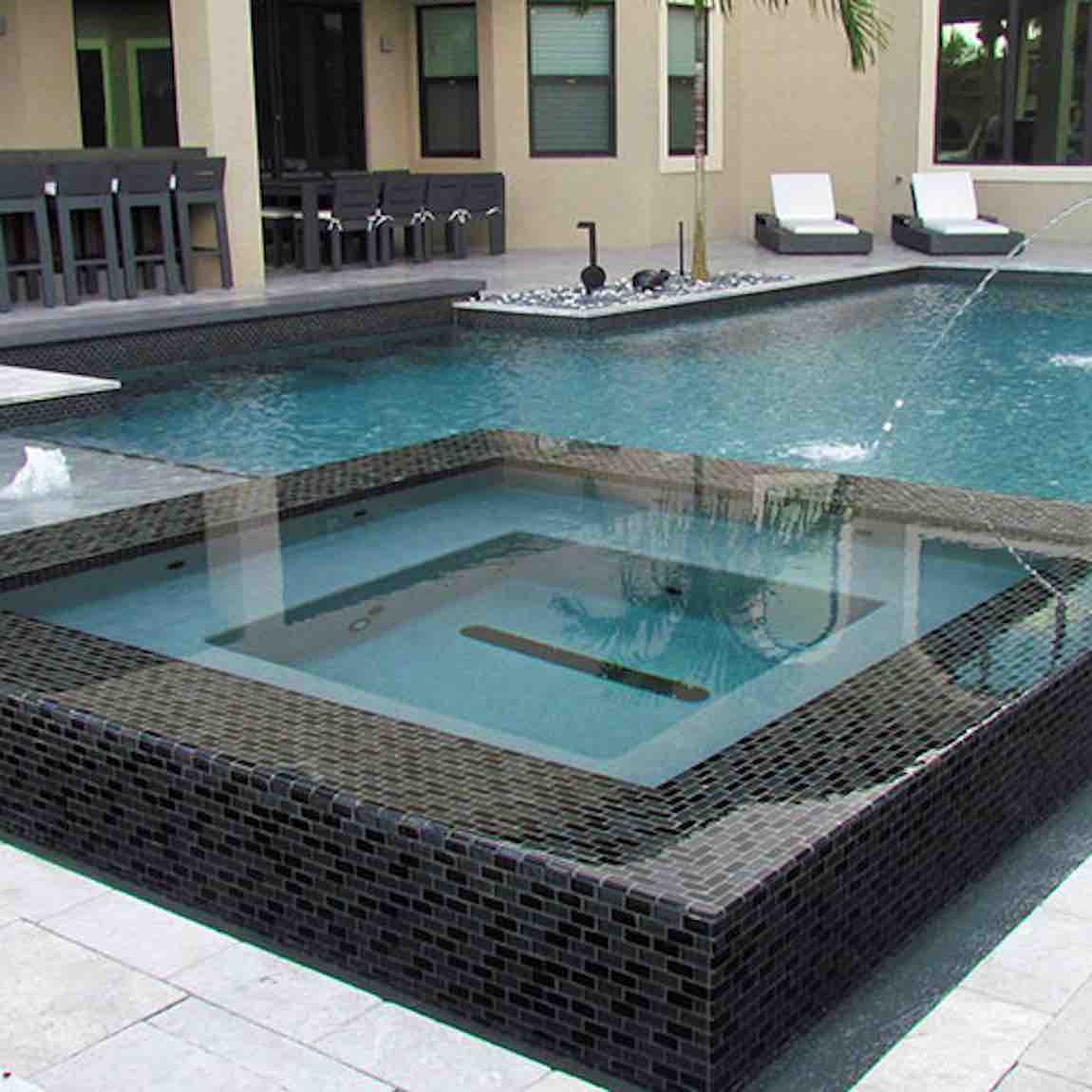 Iridescent Clear Glass Pool Tiles 1x2 Inch - Dark Blend Mosaic for Swimming Pools, Spas & Backsplashes - Waterproof & Durable Bathroom & Kitchen Wall Decor