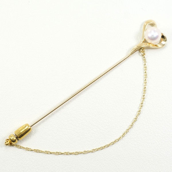 18K Yellow Gold Pearl Pin Brooch - Elegant Pearl Jewelry for Women, Vintage Pearl Brooch for Dresses, Coats & Special Occasions