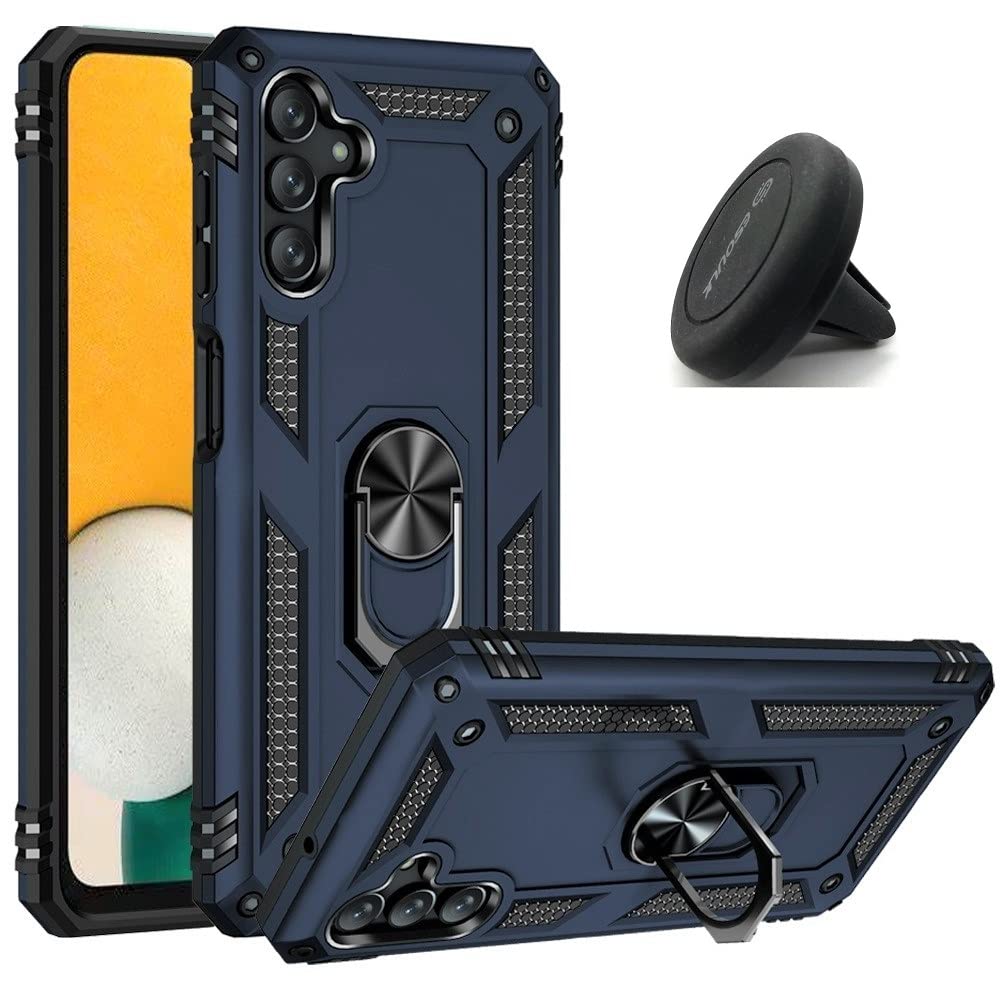 Samsung Galaxy A13 5G Phone Case with Ring Stand & Magnetic Car Mount - Shockproof Hybrid Protective Cover (Blue) | Perfect for Driving, Work & Everyday Use