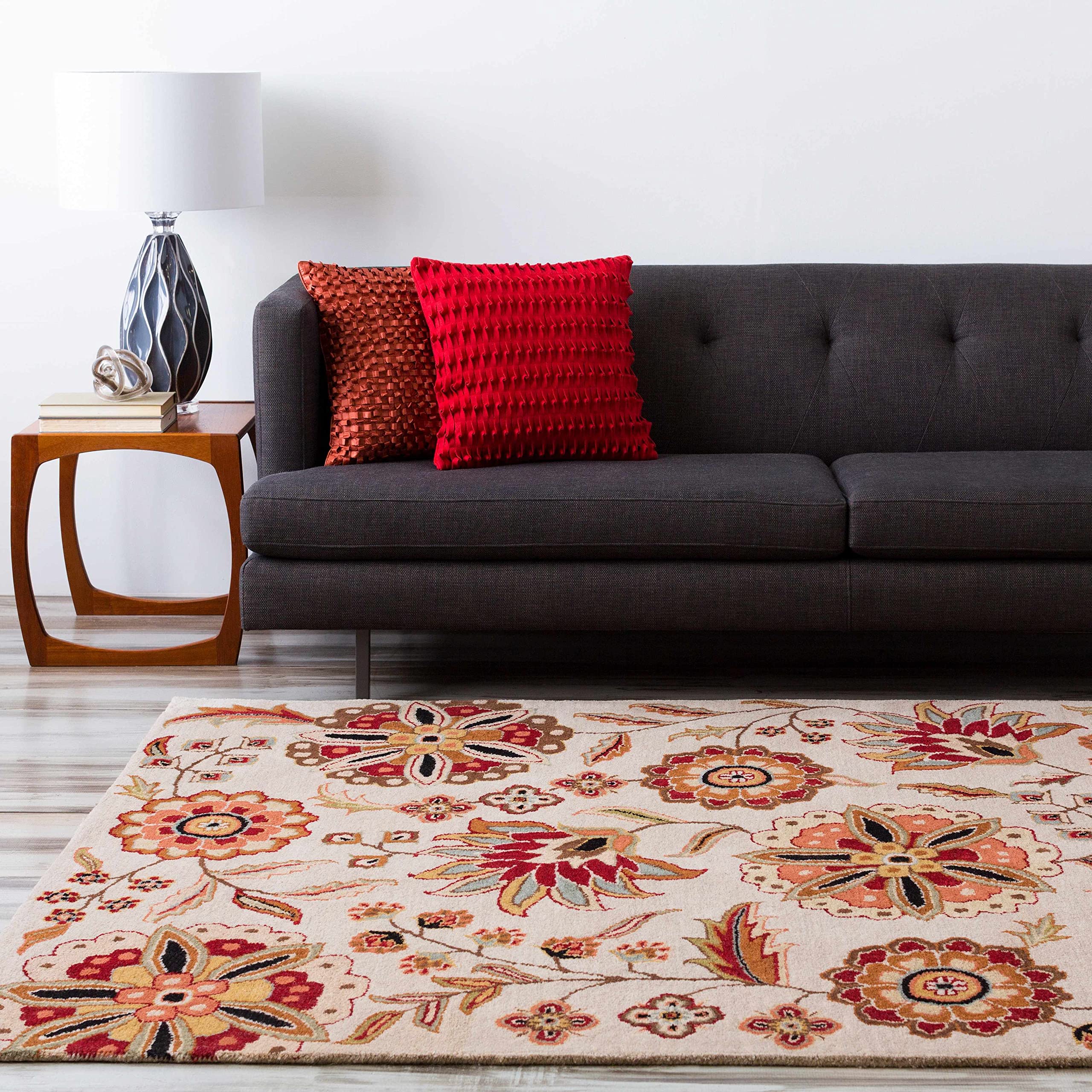 Premium Hauteloom Longford Wool Area Rug - 8' x 11' Transitional Design in Brown & Purple - Perfect for Living Room & Bedroom Decor - Soft & Durable Floor Covering for Cozy Home Atmosphere