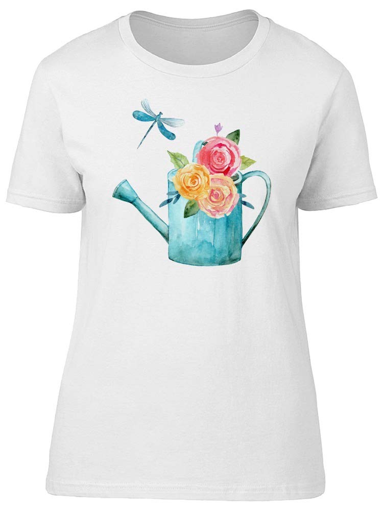 Floral Watering Can Graphic T-Shirt for Women - Casual Summer Tee for Gardening, Outfits & Everyday Wear