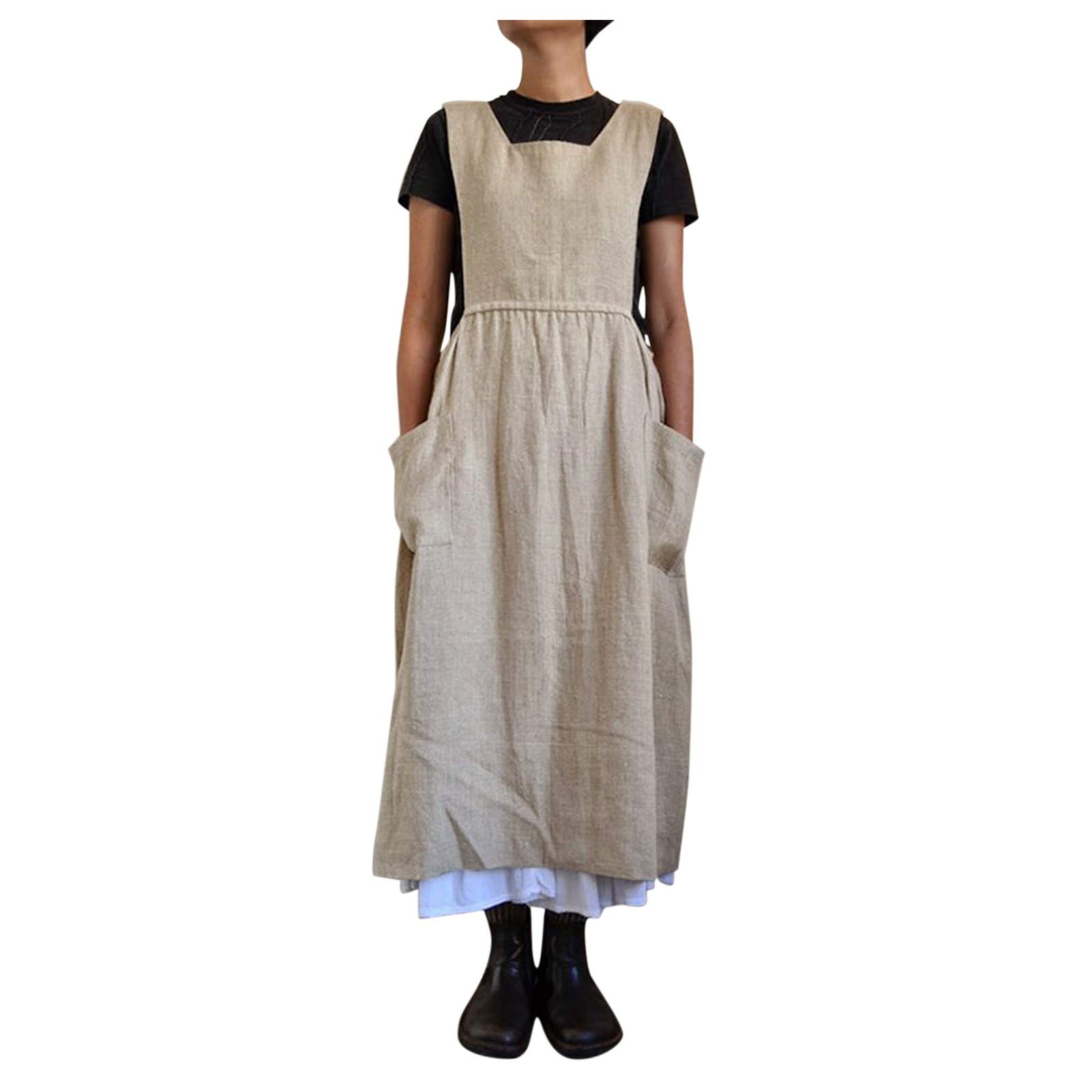 Women's Long Strap A-Line Pinafore Maxi Dress - Stylish Casual Plain Loose Bib Overall Dresses for Women | Perfect for Summer Outings, Beach Vacations and Everyday Wear