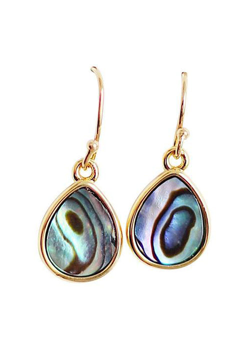 Exquisite Gold Abalone Teardrop Earrings - Handmade Shell Jewelry for Women | Perfect for Weddings, Parties & Special Occasions