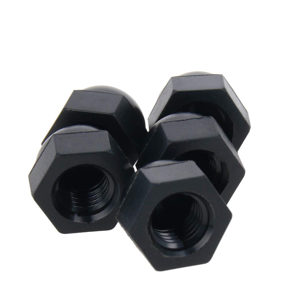 MroMax M10 Acorn Hex Nuts - Black Nylon Locknuts (10Pcs) for Furniture & DIY