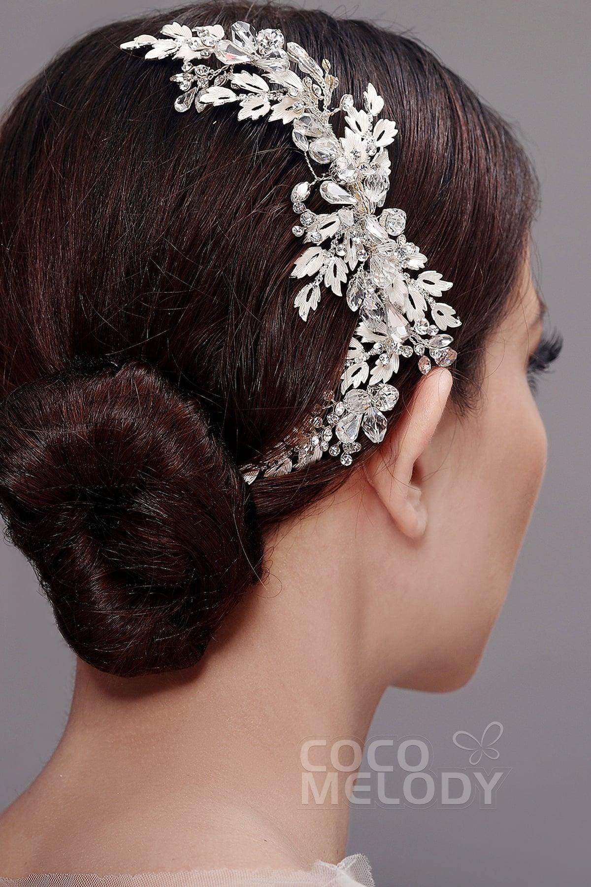 Elegant Alloy Hair Combs with Rhinestones - AH17034 for Women's Styling, Bridal Accessories & Special Occasions