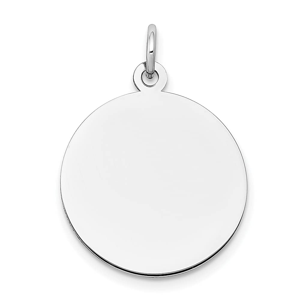14K White Gold 0.011 Gauge Round Engravable Disc Charm Necklace Pendant - Dainty Minimalist Jewelry for Women - Perfect Birthday, Anniversary & Valentine's Day Gift for Her - Everyday Wear & Special Occasions