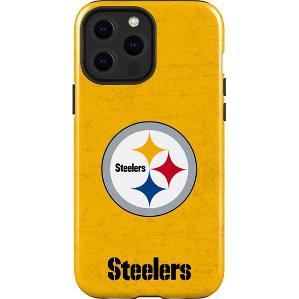 Officially Licensed NFL Pittsburgh Steelers iPhone 14 Pro Max Case - Durable Impact Protection & Distressed Design - Perfect for Football Fans & Game Day Protection