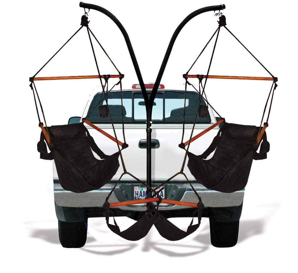 Hammaka Trailer Hitch Stand and Chairs Combo Set - Portable Outdoor Camping, Tailgating, and Beach Gear for Picnics, BBQs, and Relaxing