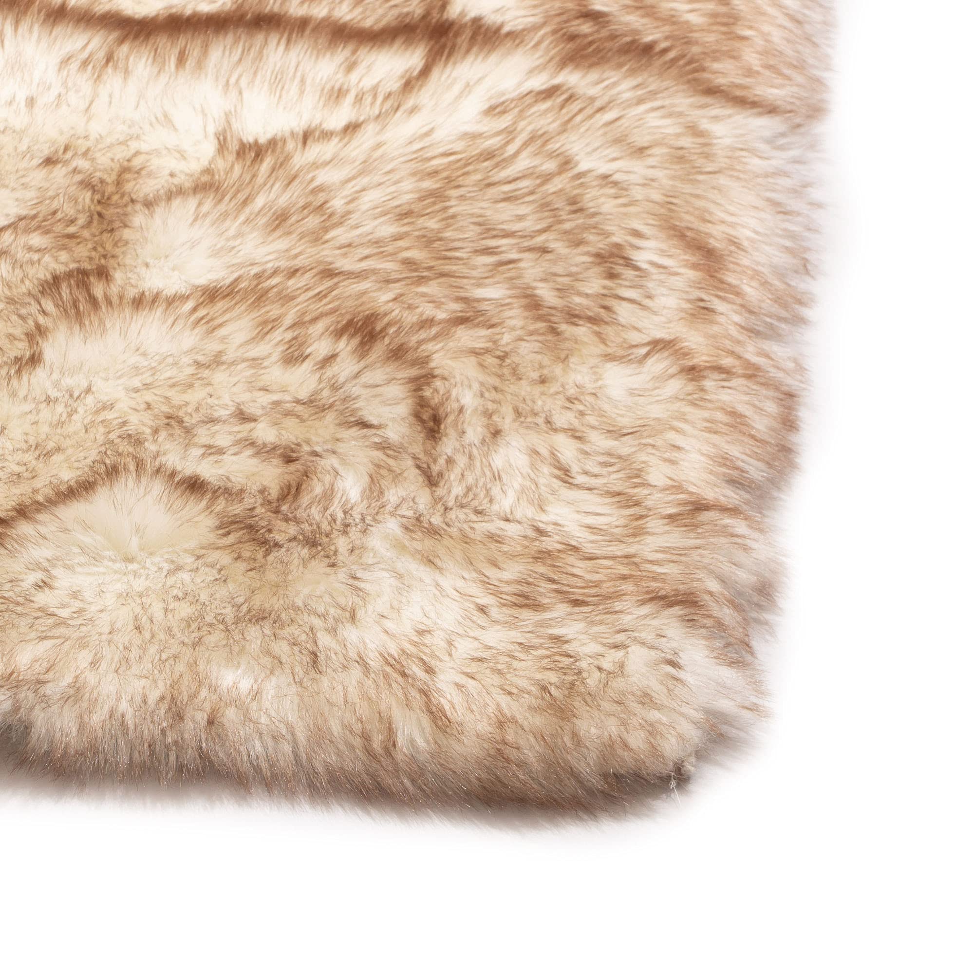 Premium Faux Fur Shag Area Rug - Ultra Soft Fluffy Carpet for Living Room, Bedroom & Nursery Decor - 6' x 9' White & Brown Tips - Cozy Home Accent for Winter Comfort