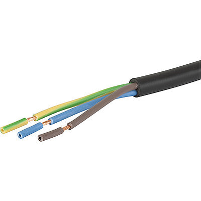 6007.0204 C14/M Retaining Plug, 1.5m V75 Black Power Cord - 10A 10mm to Stripped Wire for Computer, Monitor & Office Equipment Power Supply