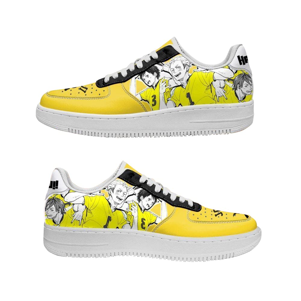 Custom Shiratorizawa Tsubakihara Anime Basketball Shoes - Breathable Low Top Sneakers for Men & Women - Japan Anime Cosplay Art Shoes - Non-Slip Lace-Up Walking Shoes for Outdoor Sports & Casual Wear