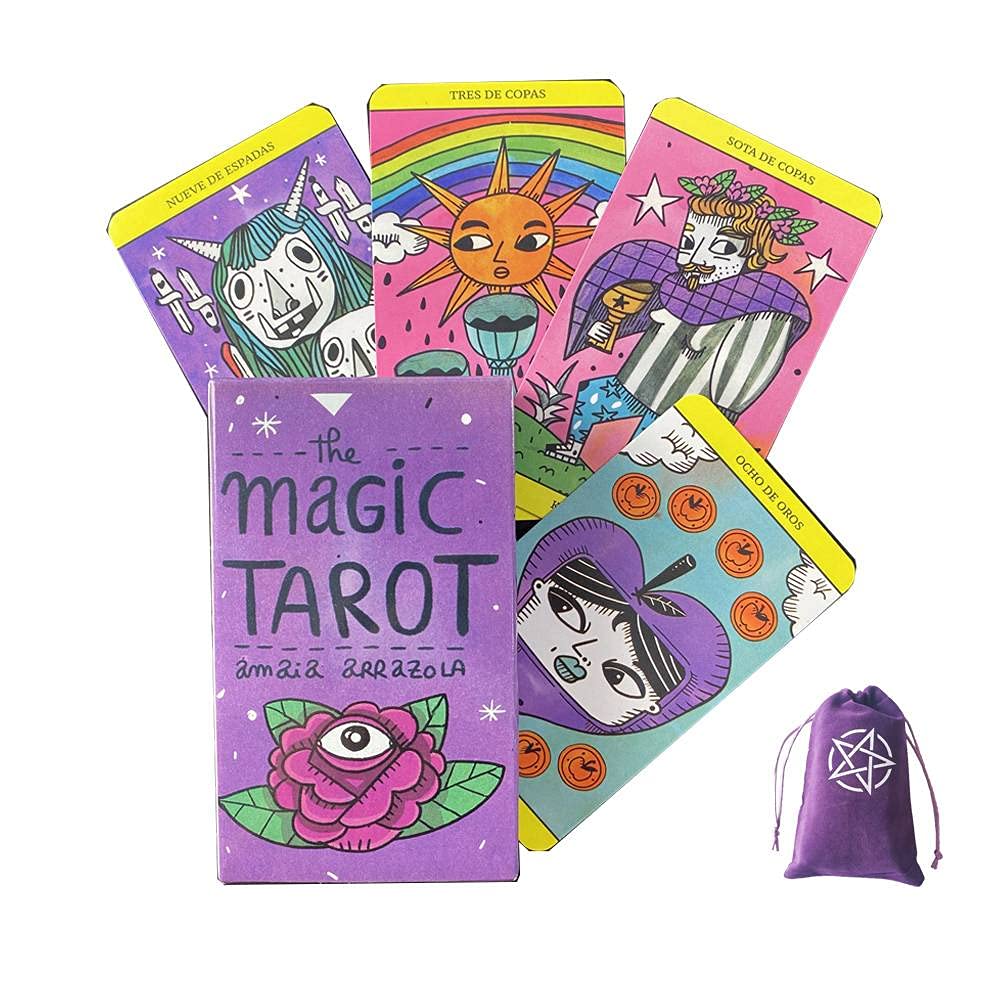 Premium 78-Card Tarot Deck with Velvet Storage Bag - Professional Divination Set for Beginners & Experts | Ideal for Psychic Readings, Meditation & Spiritual Growth | Perfect for Home Rituals, Gifts & Self-Discovery | Use for Daily Guidance, Party Entertainment & Mindfulness Practice | Great for Personal Reflection, Group Readings, and Enhancing Intuition