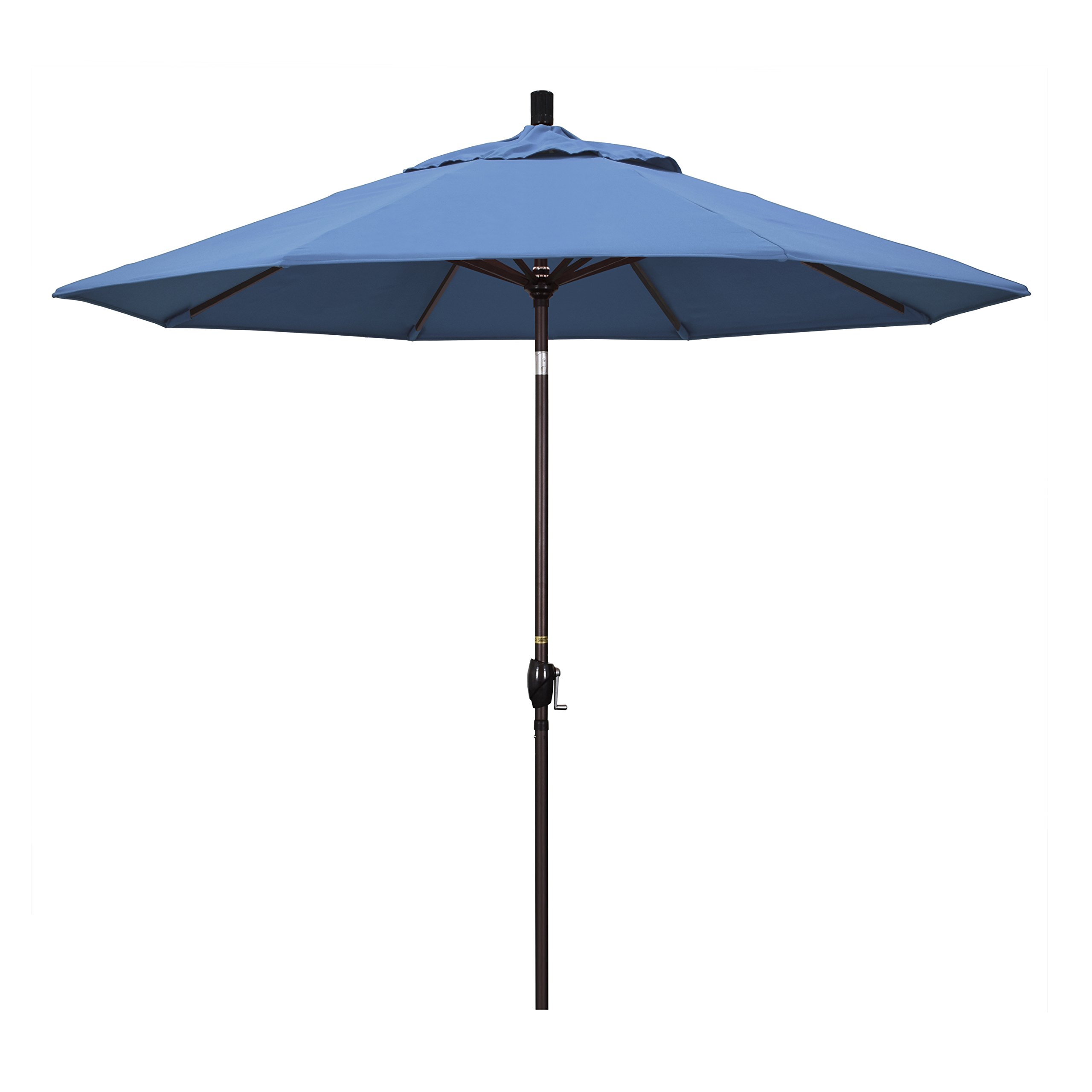 9 ft. Aluminum Patio Umbrella with Push Tilt Mechanism - Bronze Olefin Fabric in Frost Blue - Perfect for Outdoor Dining, Poolside Lounging, and Backyard Shade