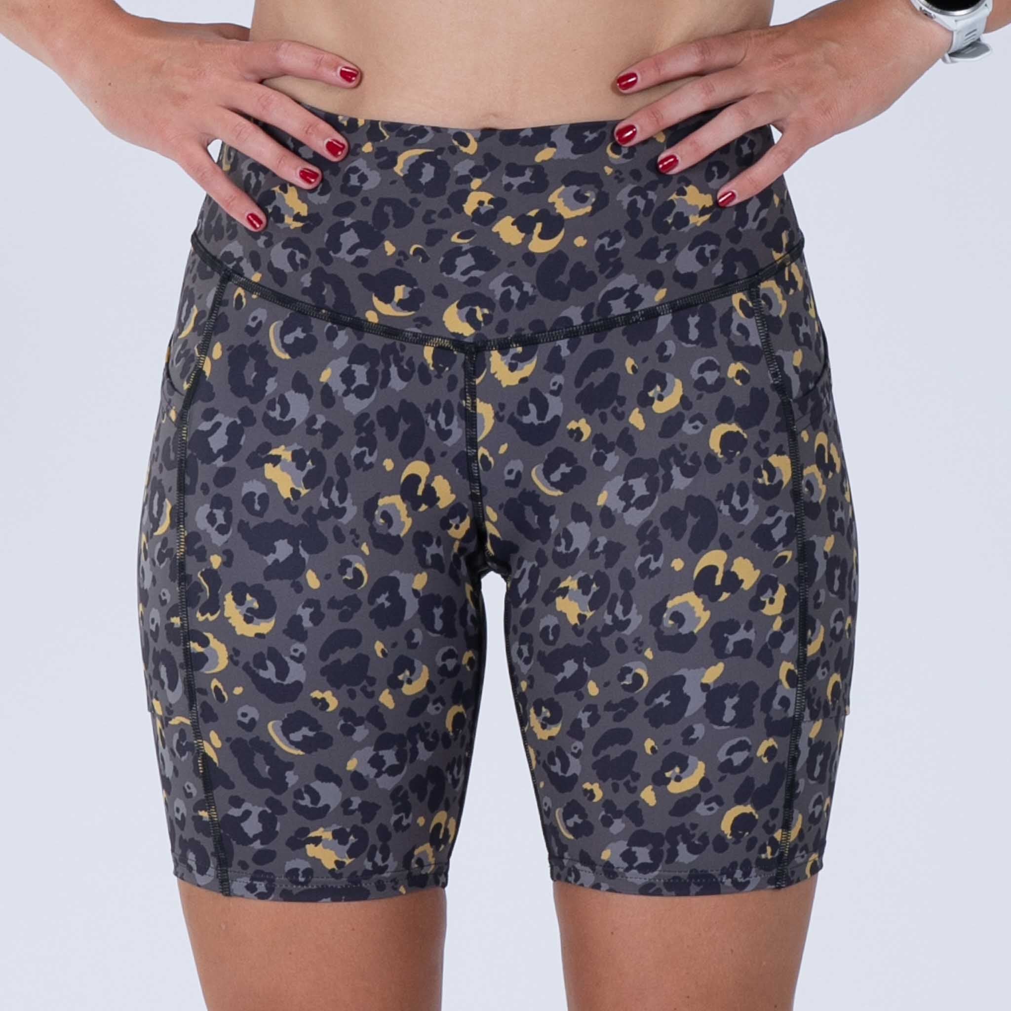 Women's Running Shorts - Cheetah Print High-Waisted Athletic Shorts for Workouts, Yoga & Gym | Breathable & Comfortable Fitness Apparel