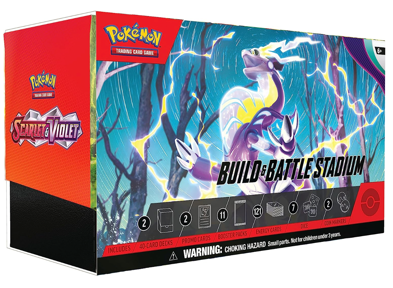 Pokemon TCG Scarlet & Violet Build and Battle Stadium Box - 4 Booster Packs + 2 Preconstructed Decks for Competitive Play | Perfect for Tournaments, Game Nights & Collectors