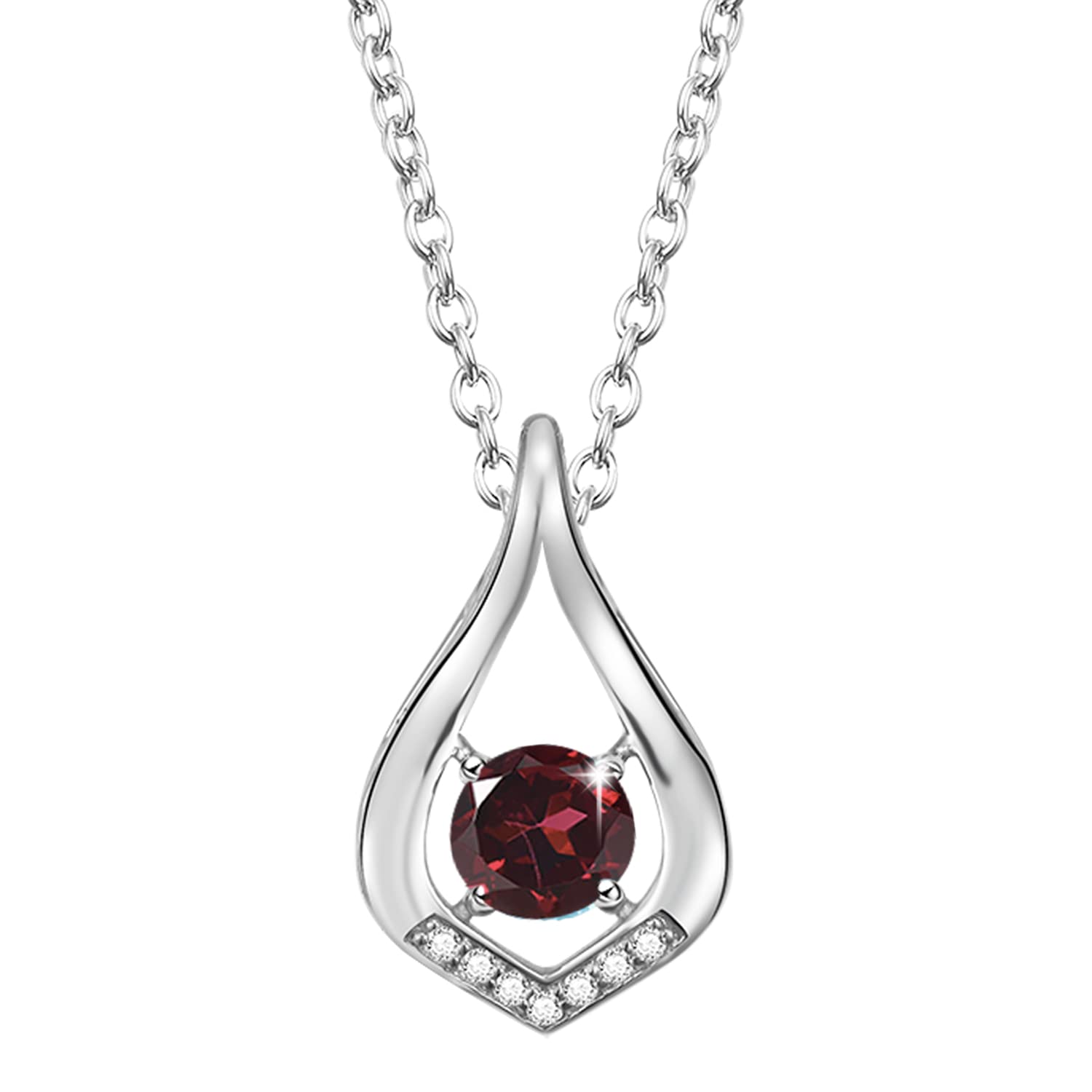 12 Months Colorful Birthstone Necklace for Women - Sterling Silver Infinity Pendant, Perfect Mother's Day, Anniversary, Birthday, Christmas, Valentine's Jewelry Gift for Mom, Wife, Girls - Ideal for Everyday Wear & Special Occasions