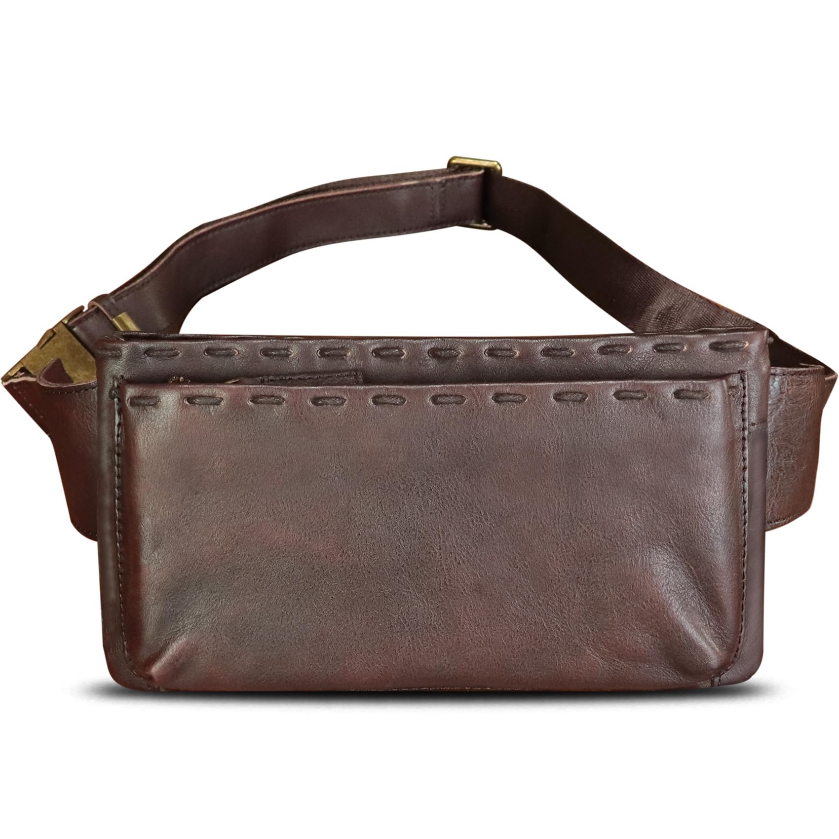 Genuine Leather Waist Bag for Women & Men - Premium Real Leather Fanny Pack, Sling Bag & Crossbody Purse - Perfect for Travel, Hiking & Everyday Use (Coffee Brown)