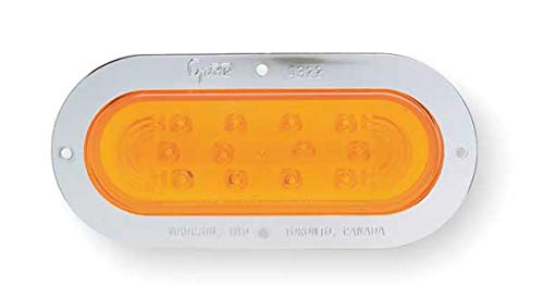 High-Quality LED Stop Tail Turn Lamp - Oval Shape, Yellow Light for Enhanced Safety | Perfect for Trucks, Trailers, and Emergency Vehicles