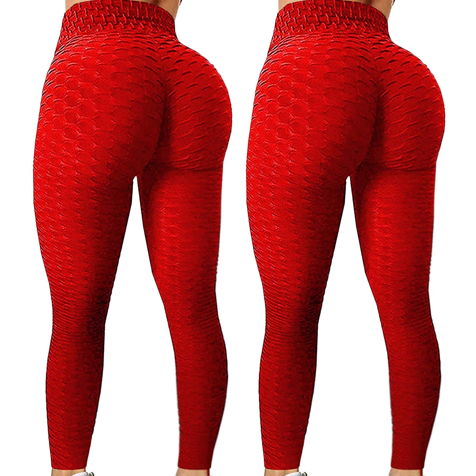 XIEXIEBUY Women's High-Waisted Stretch Yoga Leggings - 2 Pack Workout Pants for Running, Gym & Fitness | Comfortable Activewear for Yoga, Pilates & Daily Wear