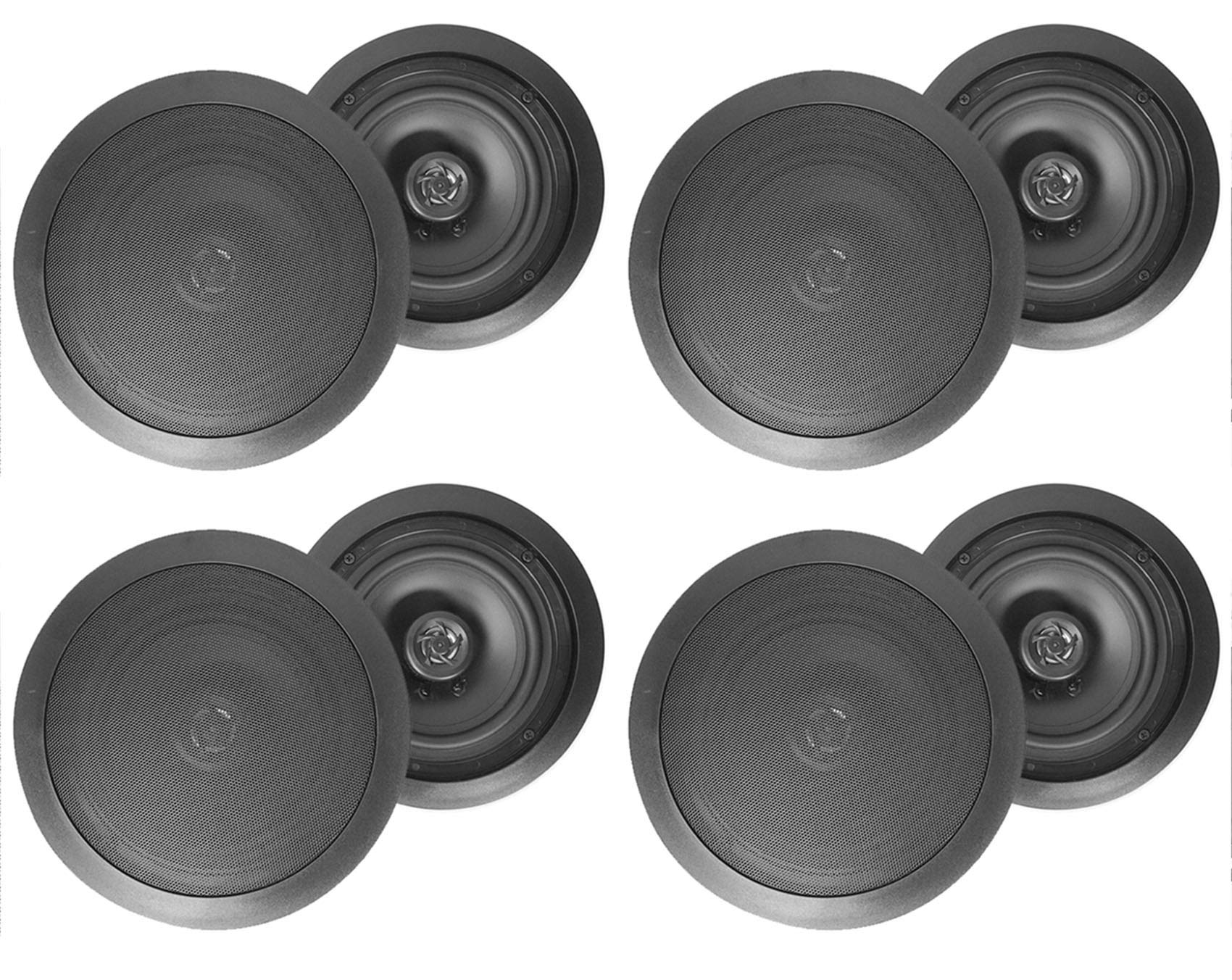 Rockville HC85 8 Inch 700 Watt Black In-Ceiling Home Theater Speakers 8 Ohm - Premium Sound for Movies, Music & Gaming in Living Rooms & Home Theaters