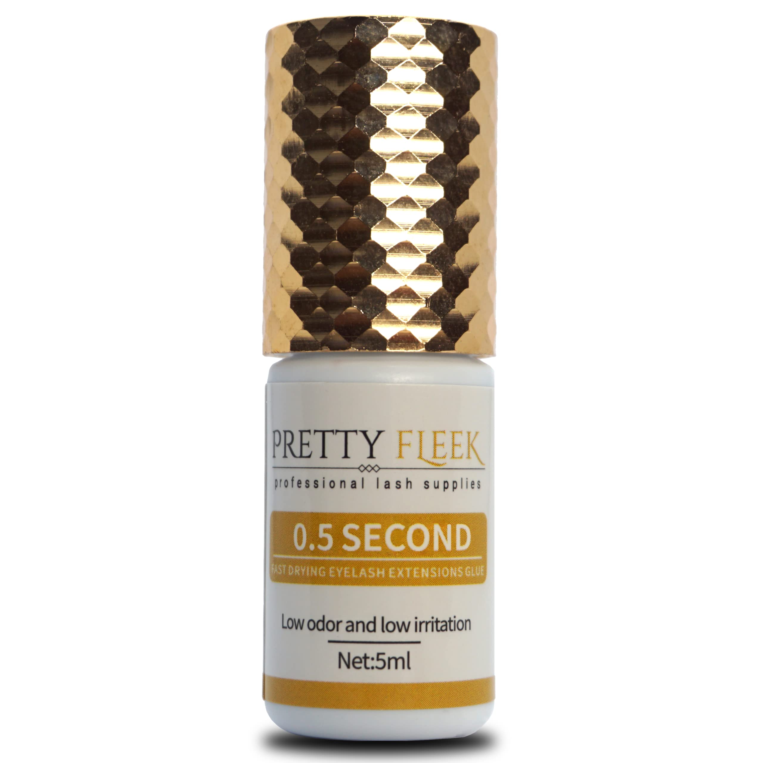 PRETTY FLEEK Professional Eyelash Extension Glue - Ultra Strong 0.5s Fast Drying Lash Adhesive with 30-45 Day Retention | Low Irritation & Mild Smell | 5ml Bottle for Lash Technicians | Perfect for Salon Use & Home Lash Extensions