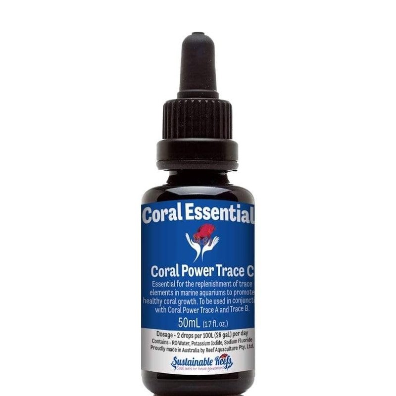 Coral Essentials Coral Power Trace C - Premium Coral Supplement for Saltwater Aquariums | Enhance Coral Growth & Health | Ideal for Reef Tanks & Marine Ecosystems