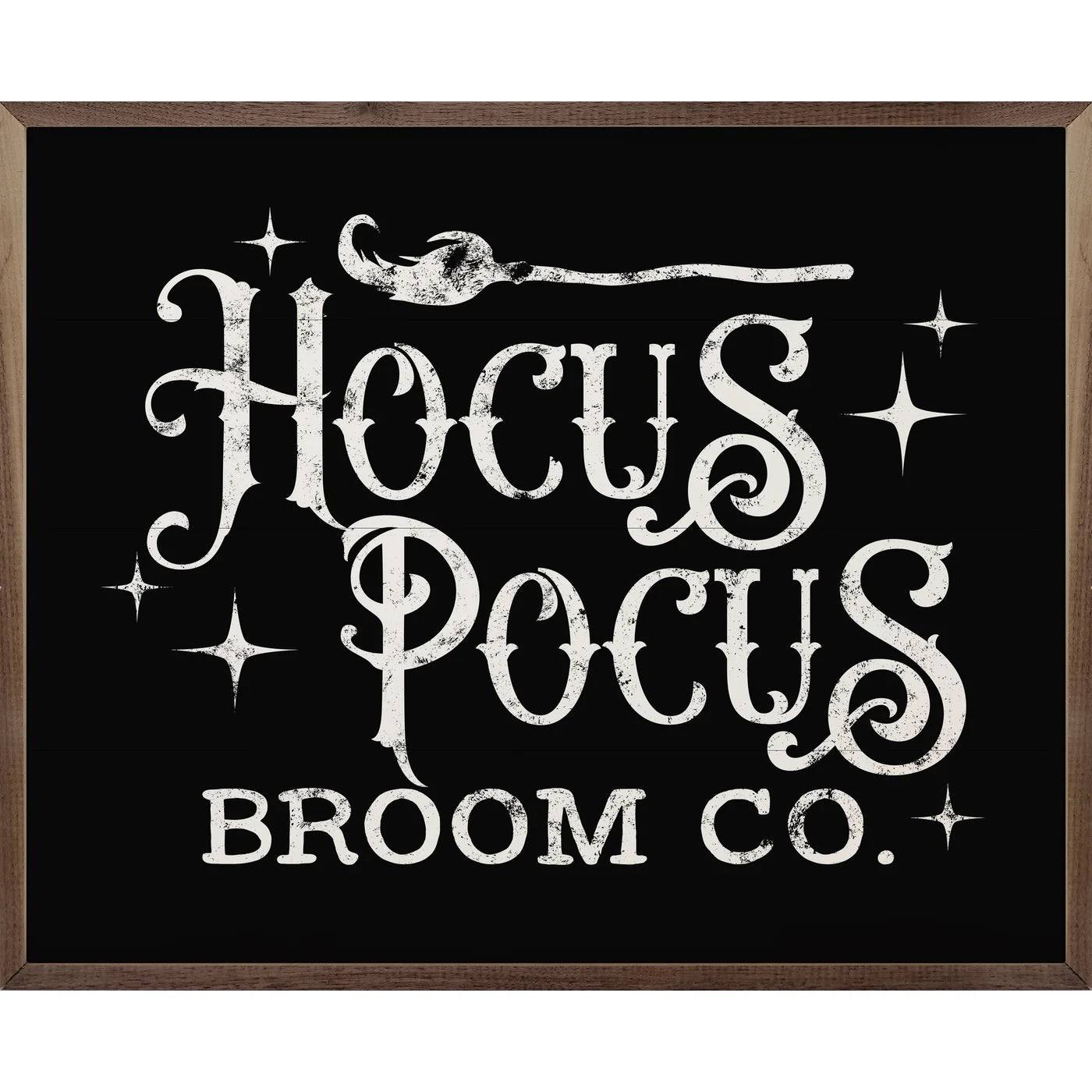 Hocus Pocus Broom Co Stars Black Wood Framed Print - Halloween Decor, Movie Memorabilia, Witch Themed Wall Art for Living Room & Bedroom