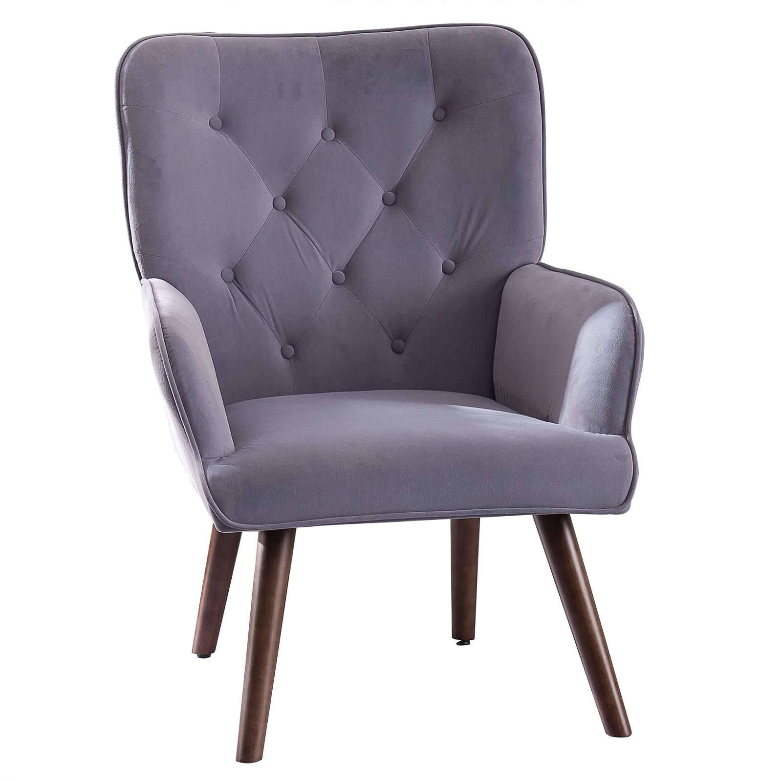 Nordic Style Flannel Soft Backrest Lounge Chair - Gray Indoor Comfort for Living Room, Bedroom & Reading Nook