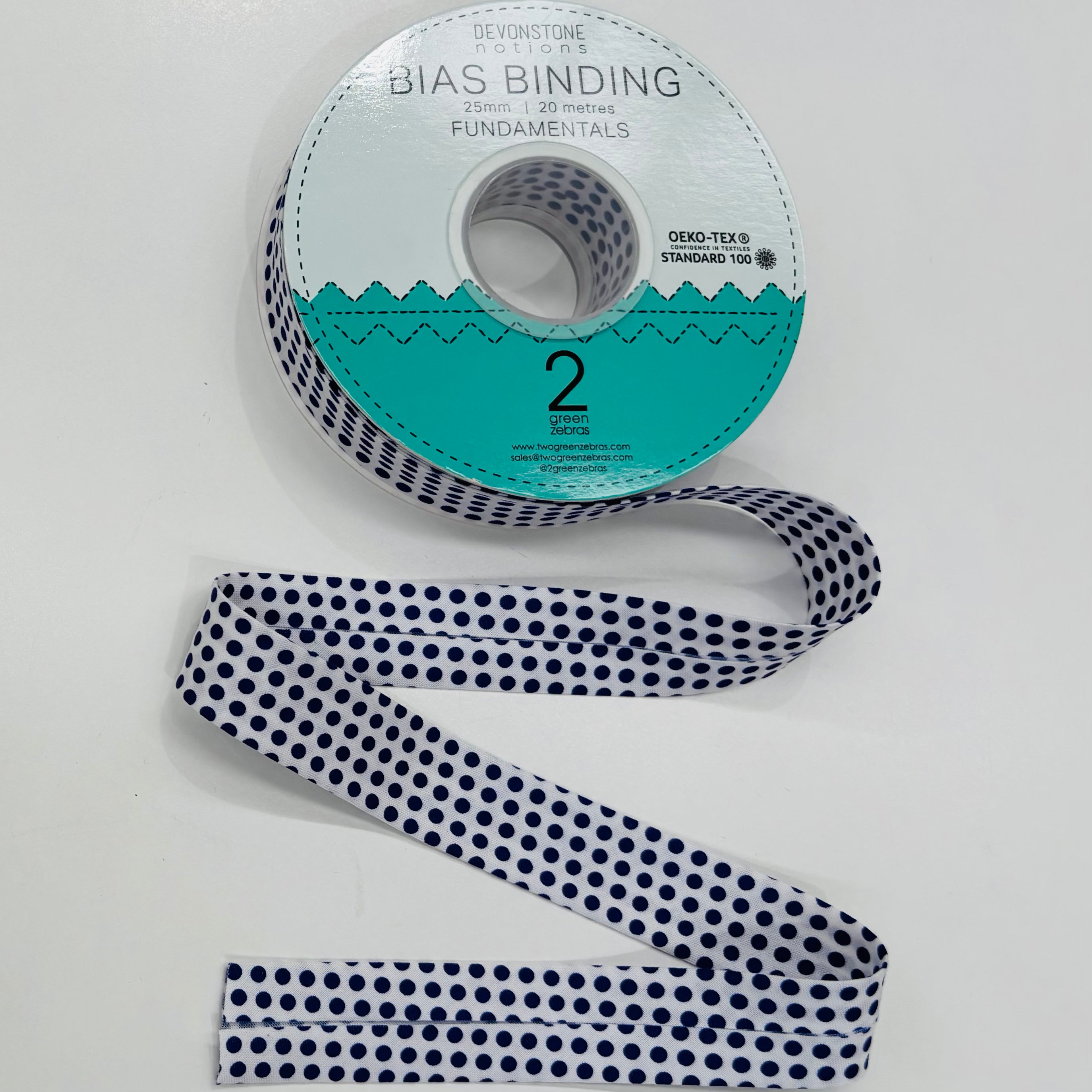Jeff Dot 25mm/1 Inch Bias Binding Tape - DVBB3001 - Perfect for Quilting, Sewing & DIY Craft Projects