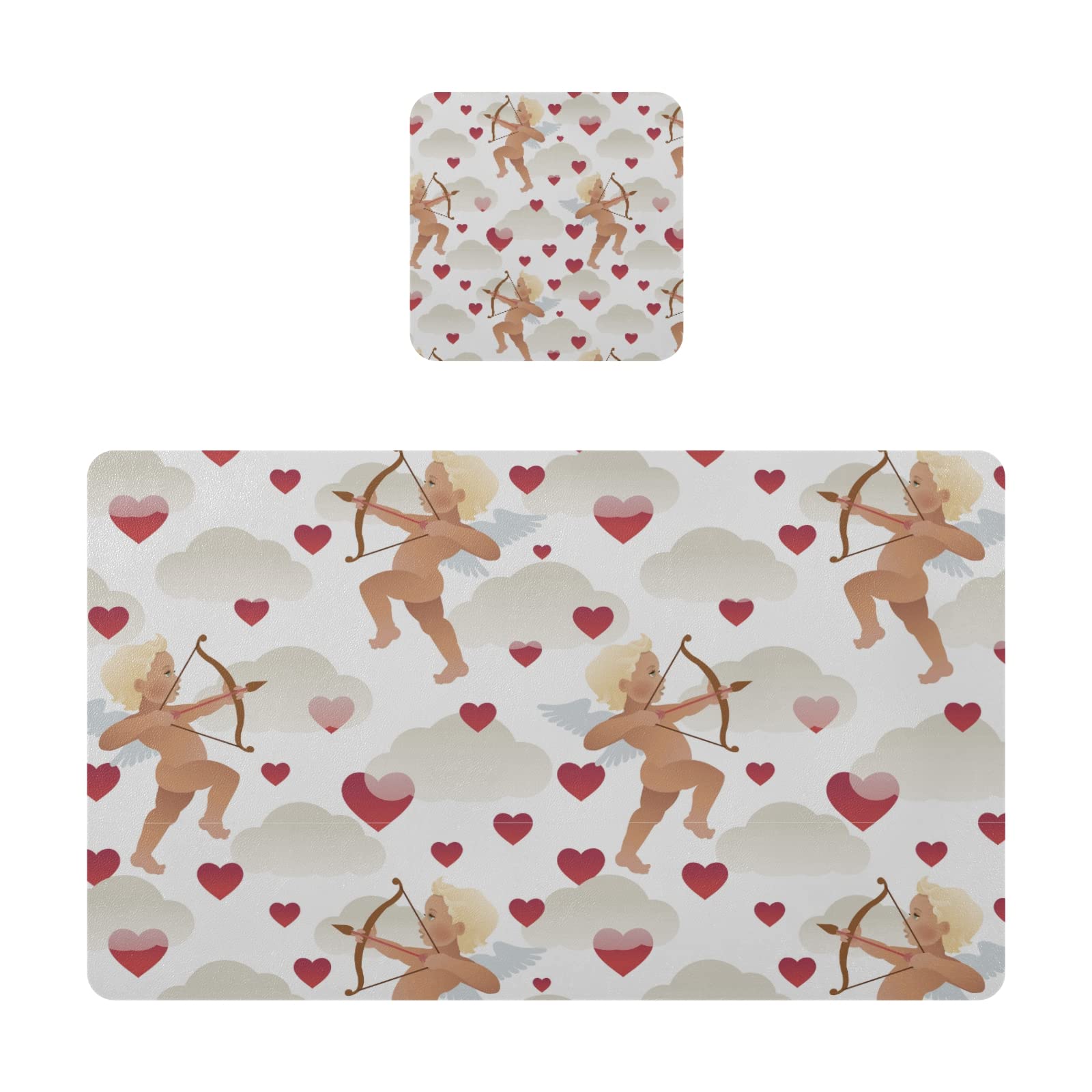 Cupid Angel Heat Resistant Placemats Set of 4 - Waterproof Table Mats for Kitchen, Wedding, Thanksgiving & Christmas - Perfect for Dining, Parties & Holiday Decor
