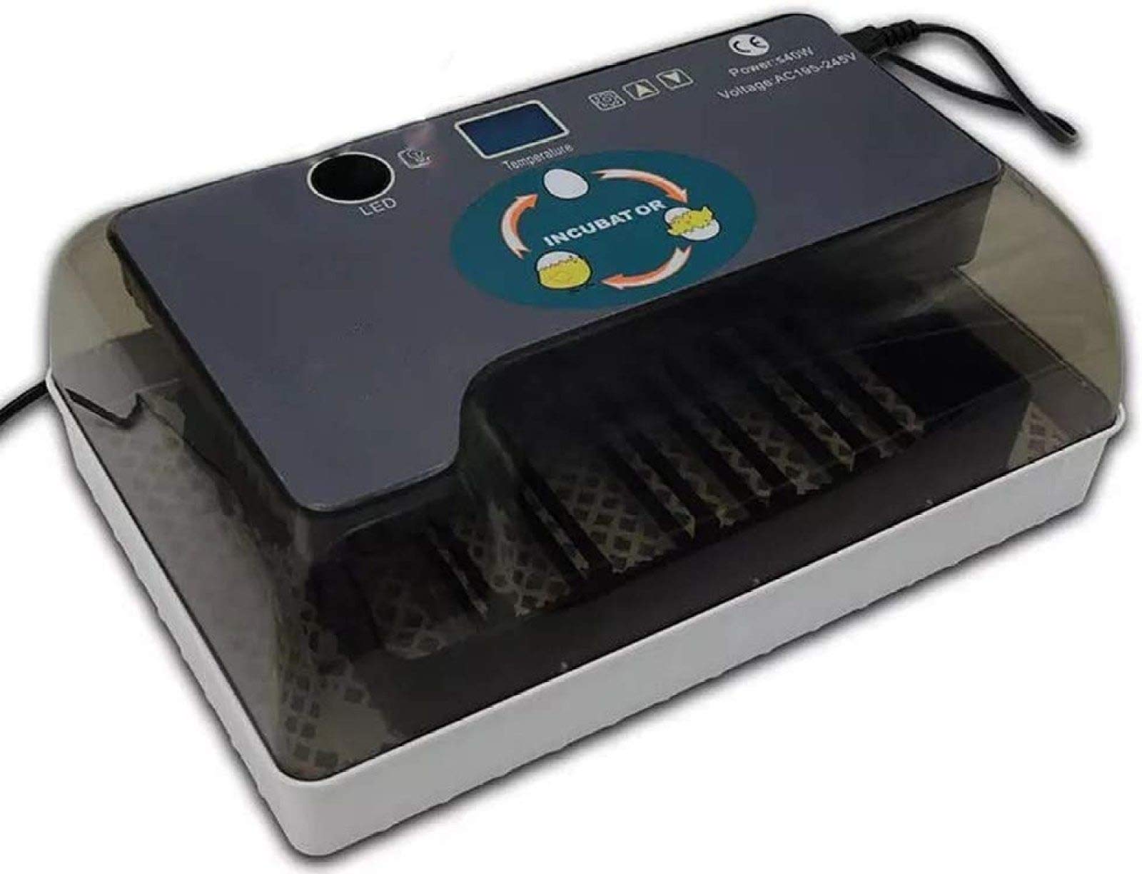 AJLDN 12 Egg Digital Automatic Incubator with LED Display - Poultry Hatcher for Chicken, Duck, Quail, Goose, Turkey & Pigeon Eggs (Black) - Perfect for Home Farming, Classroom Projects & Backyard Poultry Breeding